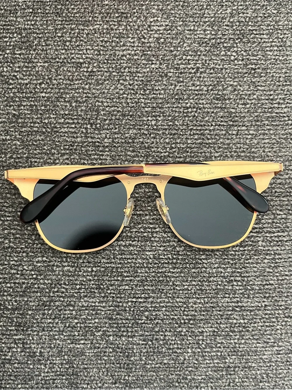 Women’s Clubmaster Blaze Sunglasses Green Lens Unisex Men’s Glasses Black Gold